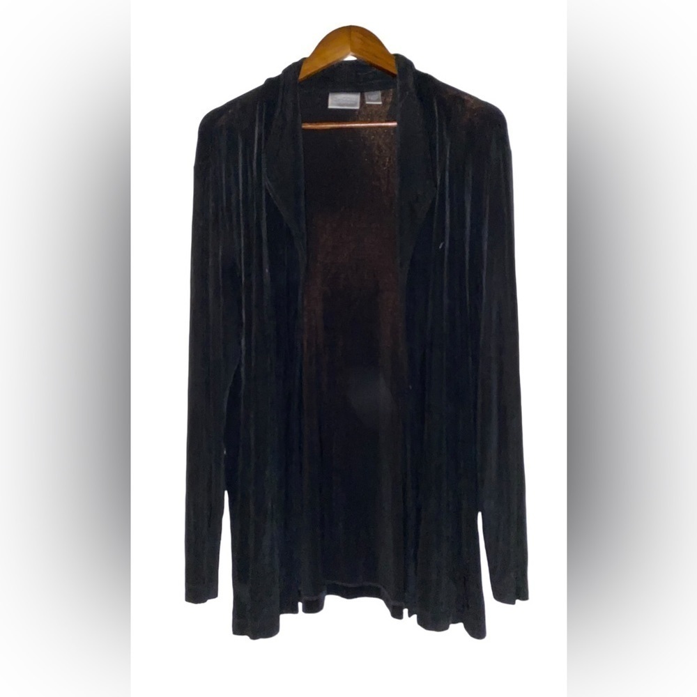 Chico's Travelers Slinky Open Knit Front Cardigan Women XL Classic Closet Mature